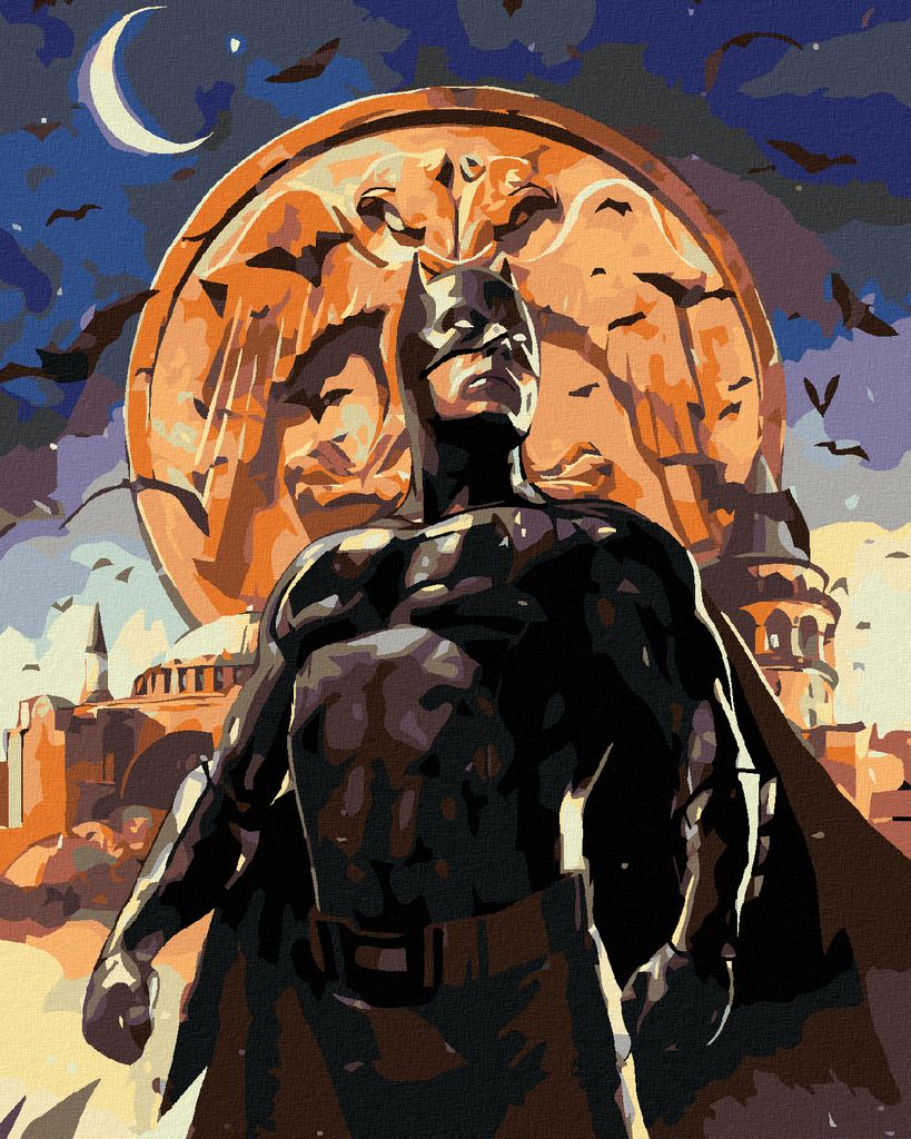 Zuty - Malen nach Zahlen - BATMAN IN DER STADT NACHTS, 40x50 cm, ohne Keilrahmen