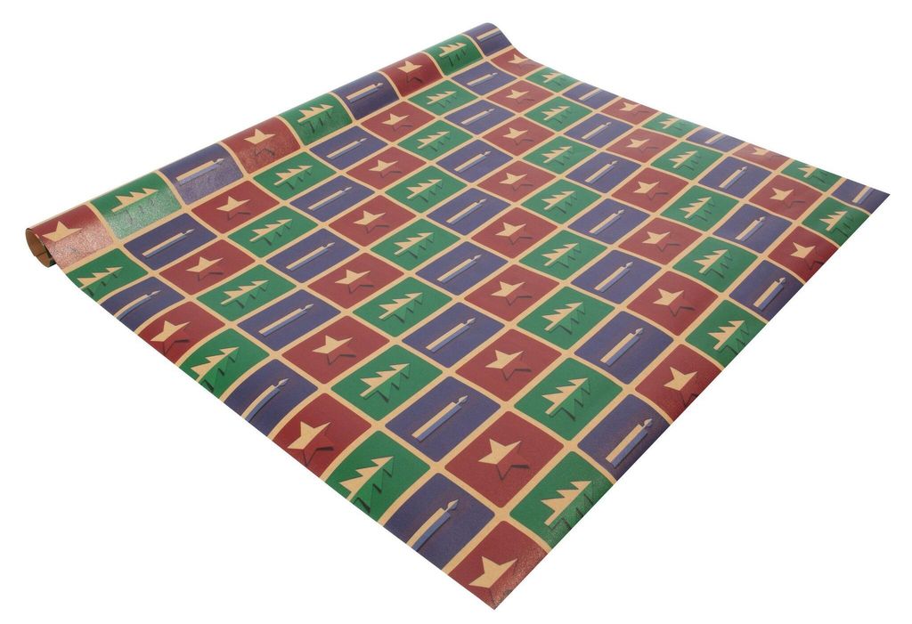 SIGEL GP122 Weihnachts-Geschenkpapier Cut-out style - rot, grün, violett - 5 m x 500 mm