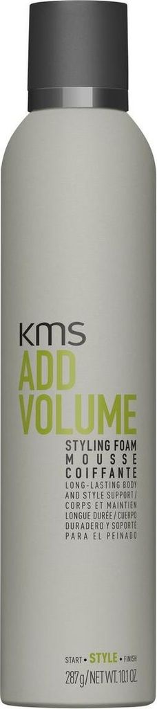 A product shot of a hair styling foam can.