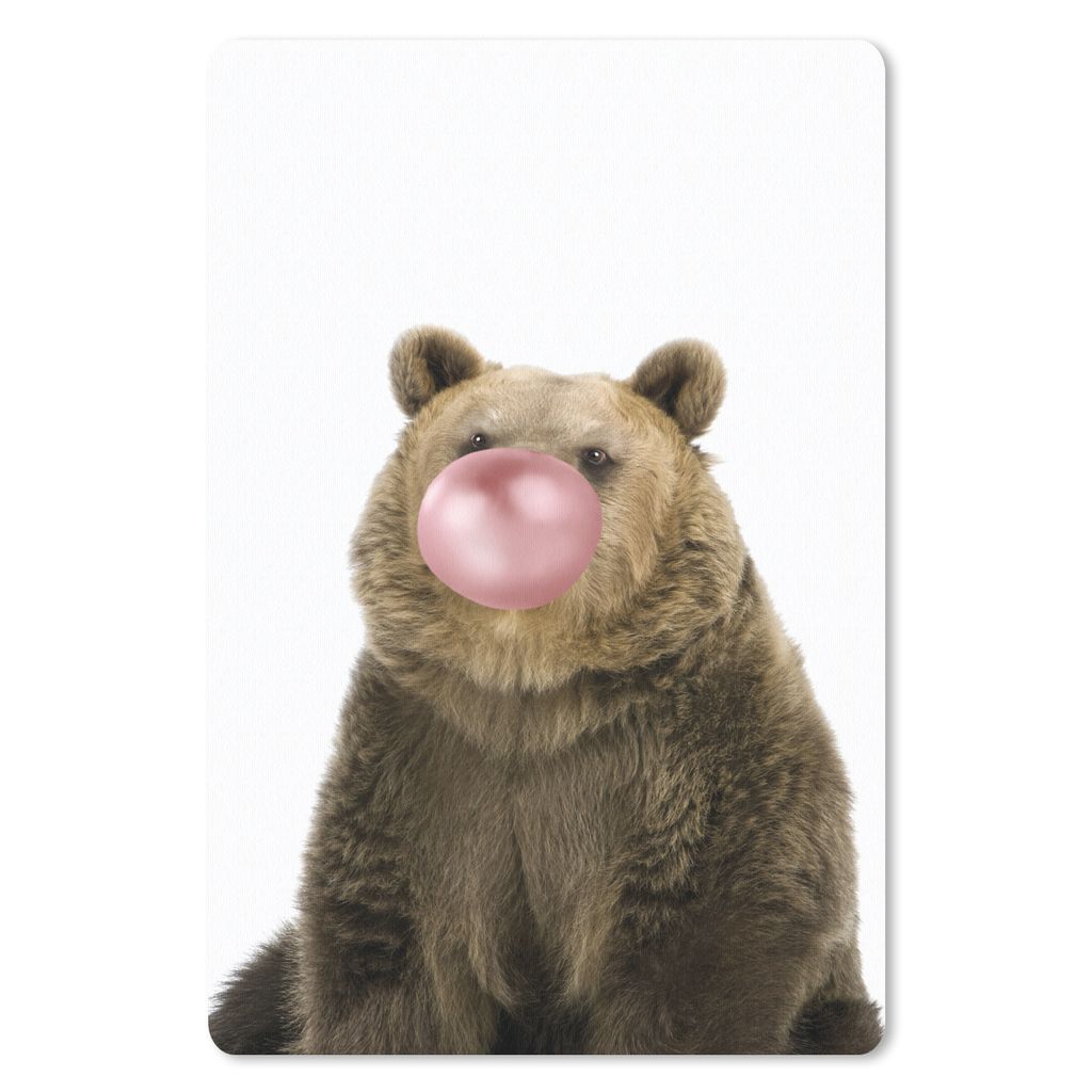 MuchoWow Mauspad Mousepad Bär - Tiere - Kaugummi - Jungen - Mädchen - Kinder 40x60 cm - Mousepads - Maus Mat - Pad - Mausunterlage - Schreibtis...