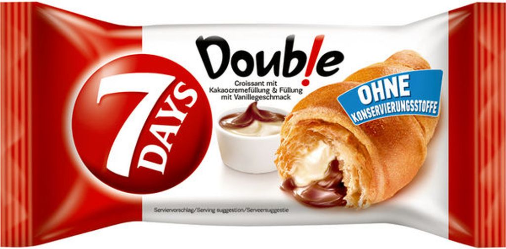 7 Days Double Croissant Schoko & Vanilla Cream 60g Produktbild 