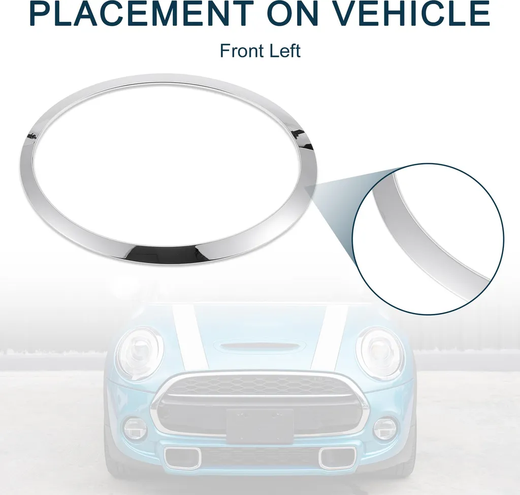 Cercle de Phare Argent pour Mini Cooper 2014-2024 ABS Durable 1 Pièce - 4