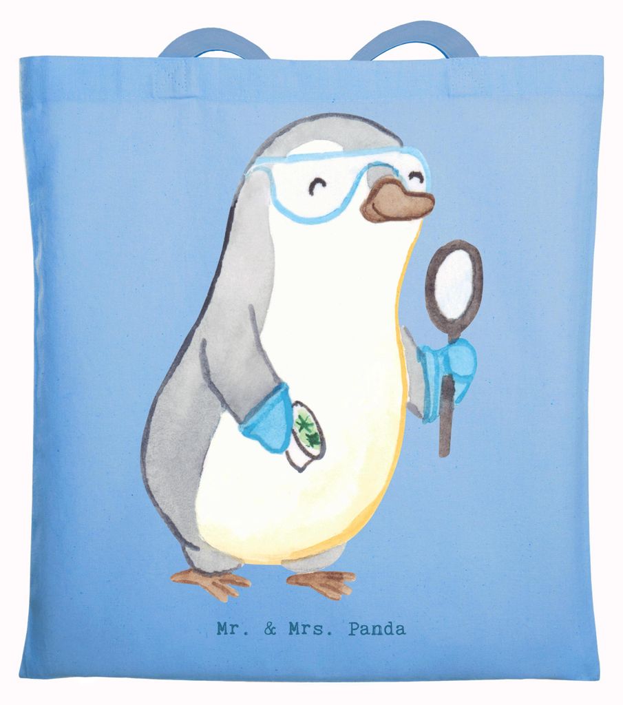 Mr. & Mrs. Panda Jutebeutel Wissenschaftler Herz - Sky Blue Produktbild 