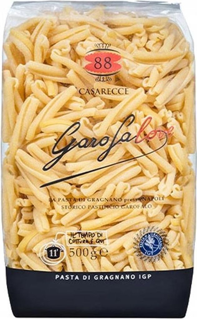 A bag of Garofalo Casarecce pasta.