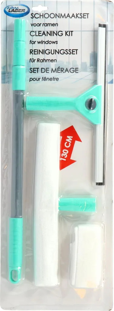 Kit nettoyage vitres complet Aqua Laser avec perche extensible 130cm