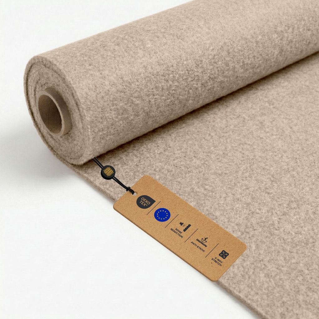 LOMIQ Filz ULTRAFLEX 100x200 cm, Beige, Filzstoff Meterware, 300 g/m², Schallisolierend Bezugsstoff Flexibel, Bastelfilz Superflex, Antistatisch F...