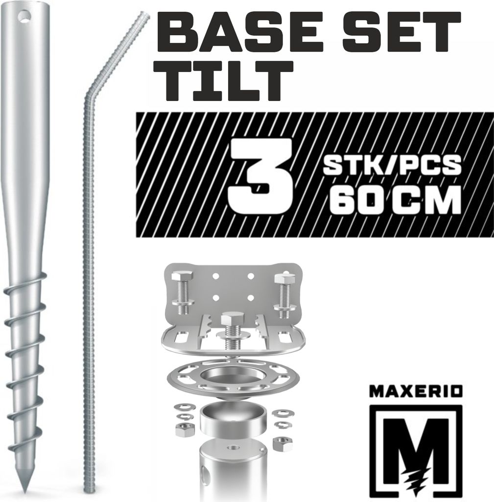 MAXERIO® 60 cm 3er Base-Set TILT Schraubfundamente inkl. Produktbild 