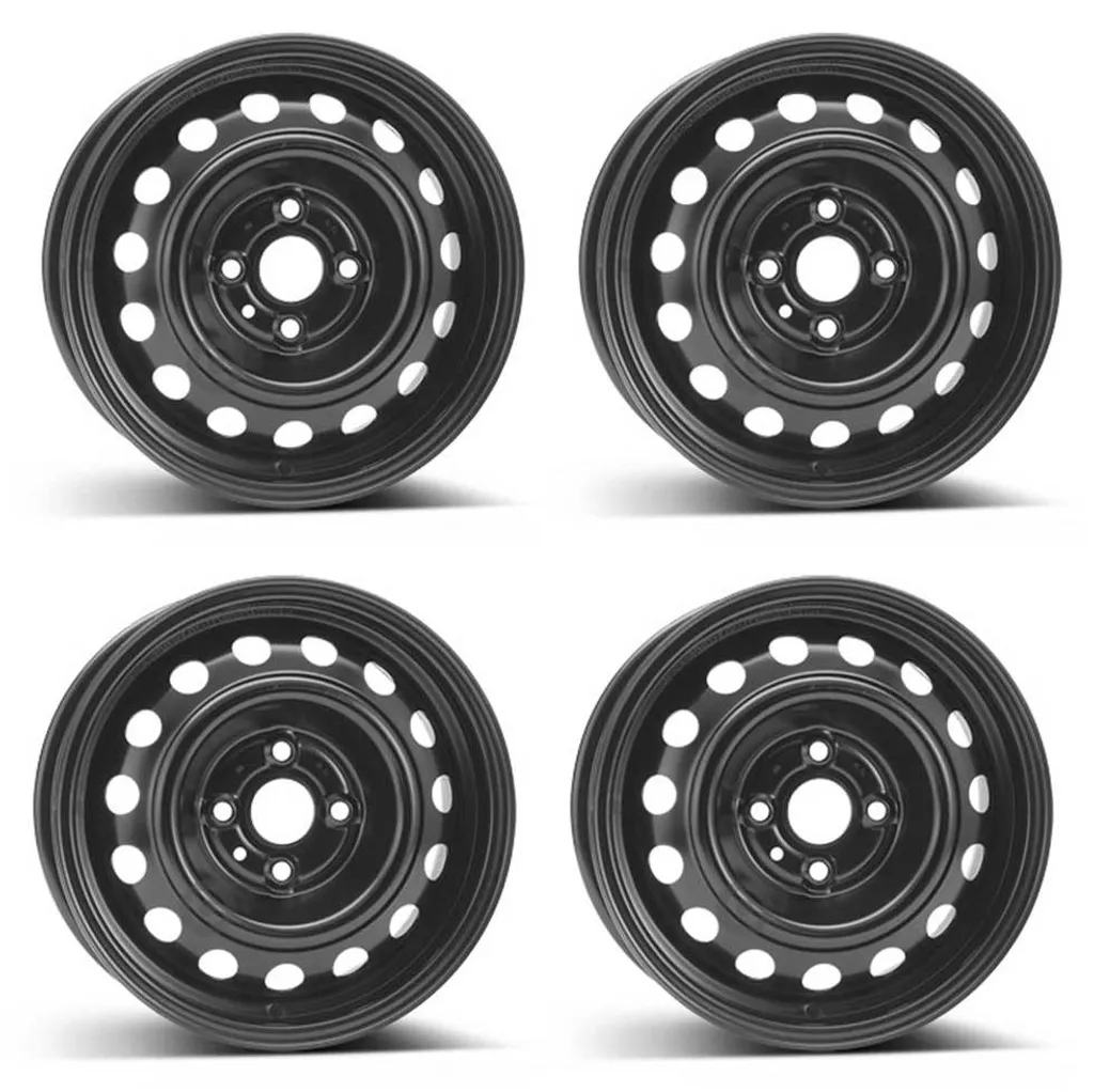 Pack de 4 jantes tôle 14 pouces pour Kia Rio, entraxe 4x100 Alcar 7230