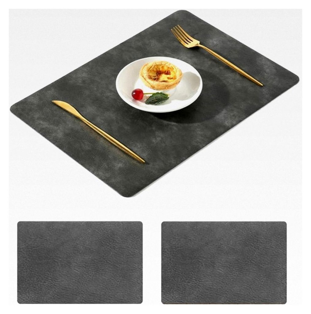 Platzsets 2er Set, 44,5 x 30 cm rutschfest abwaschbare Tischsets, PVC Tischmatte hitzebeständig, Platzdeckchen für Küche und Esstisch