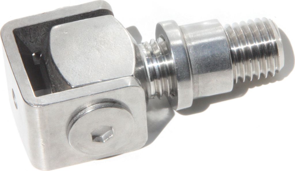 UHRIG M24 Anschweißband V2A, verstellbares Edelstahl Torband mit Einschweißmutter, für z.B. Gartentür, Hoftor usw.