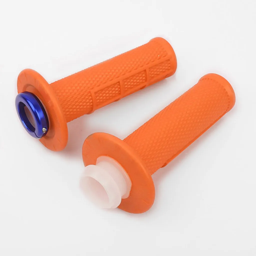Poignées de moto anti-glisse HOLESHOT MX UP LOCK-ON orange 120mm