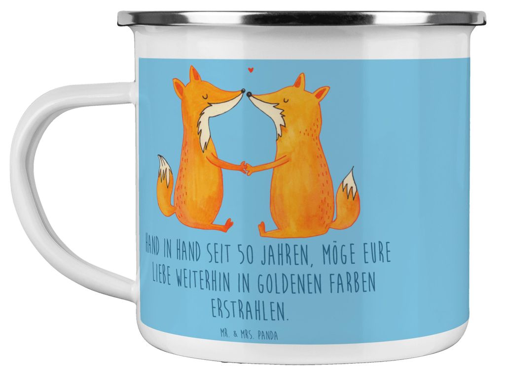 Mr. & Mrs. Panda Pott 50. Hochzeitstag Goldene Hochzeit - Sky Blue - Geschenk, Hochtzeit, Freundschaft, Ehejubiläum, besondere Anlässe, Geschenke...