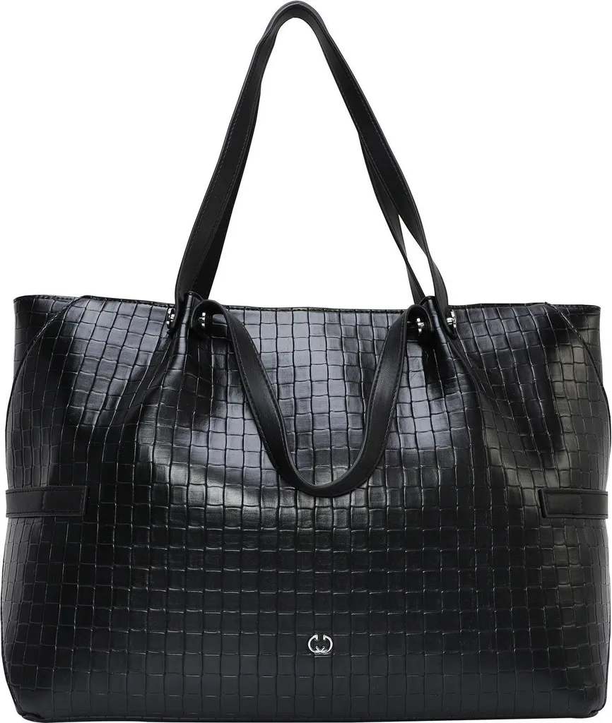 Grand sac à main noir type shopper pour femme avec anses épaule confort