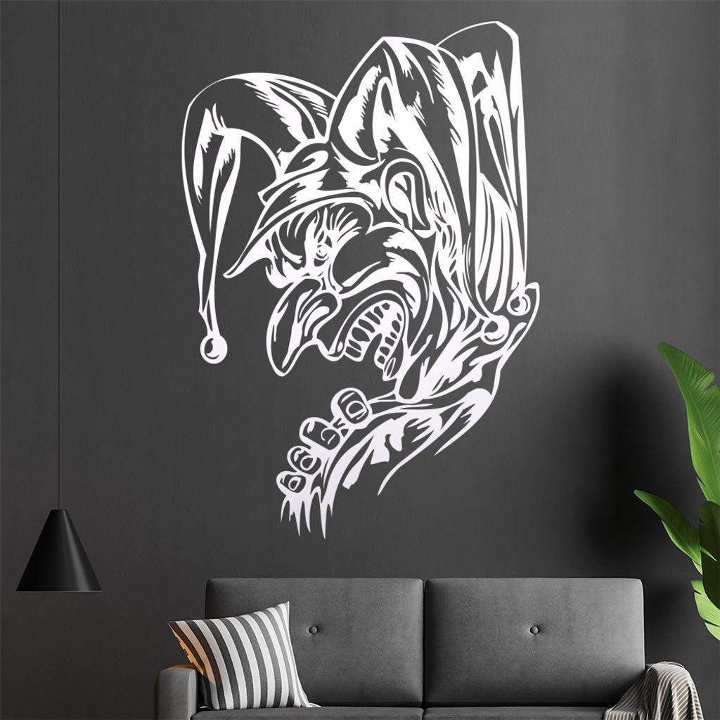 Harlekin Wandtattoo in 6 Größen - Wandaufkleber Wall Sticker - Dekoration, Küche, Wohnzimmer, Schlafzimmer, Badezimmer