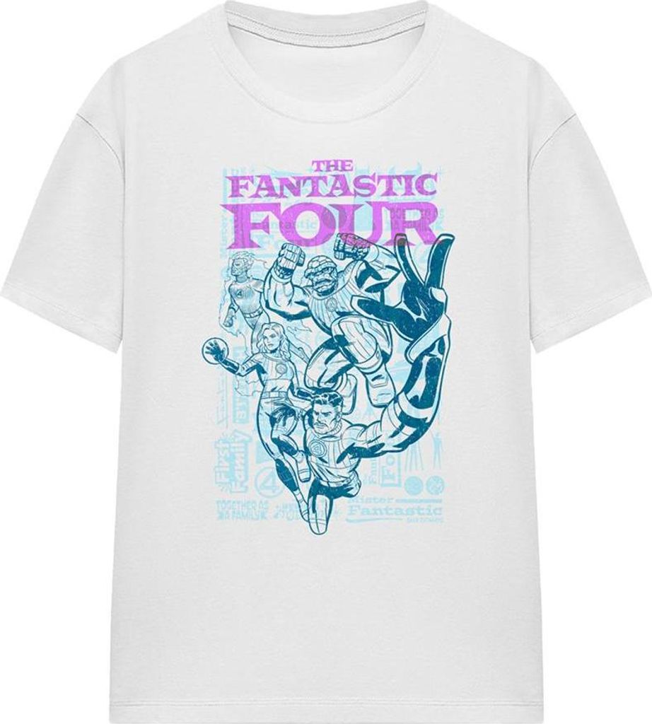 Fantastic Four - "Heroic First Family" T-Shirt für Damen TV23075 (XL) (Weiß)