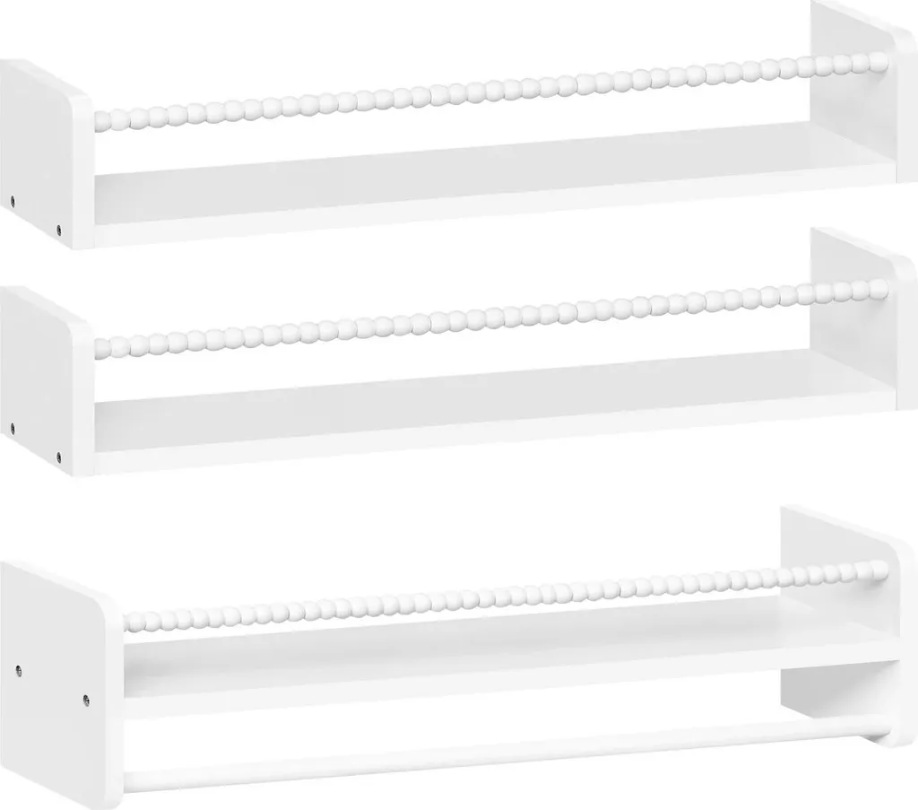 Étagère murale gain de place en bois gris clair pour petit espace enfant