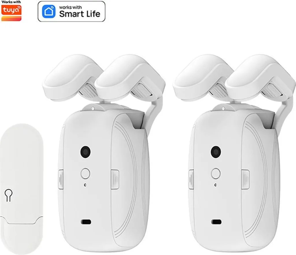 Motorisation de rideau WiFi pour tringle romaine, kit double ouverture x2