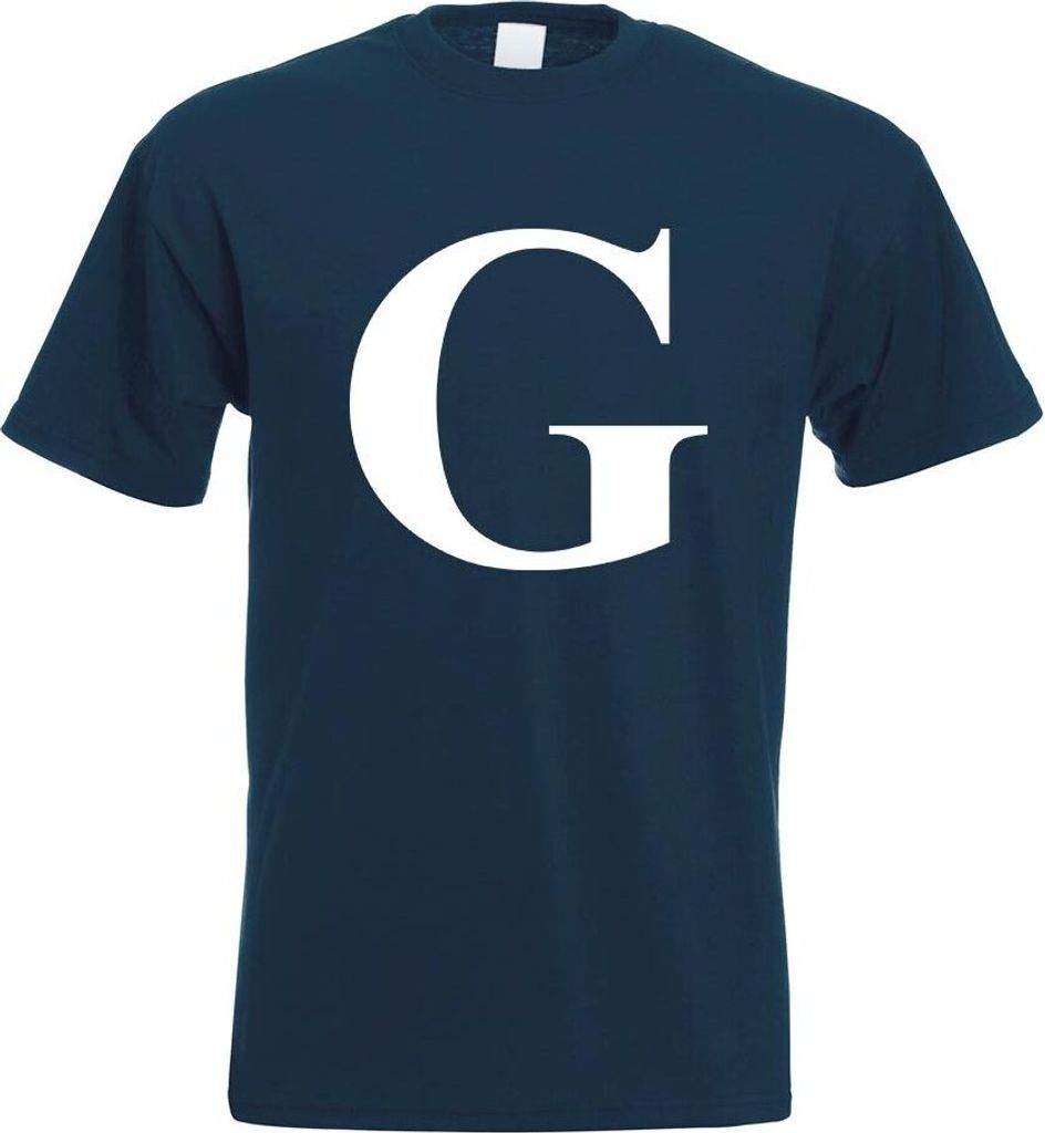 Kiwistar - T-Shirt - Navy - Buchstabe G - Alphabet Motiv Bedruckt Funshirt Design Print - mit Motiv Bedruckt - Funshirt Design - Sport - Freizeit -...