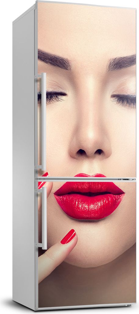 Tulup Kühlschrankdekoration - 70x190 cm - Aufkleber auf dem Kühlschrank - rote Lippen