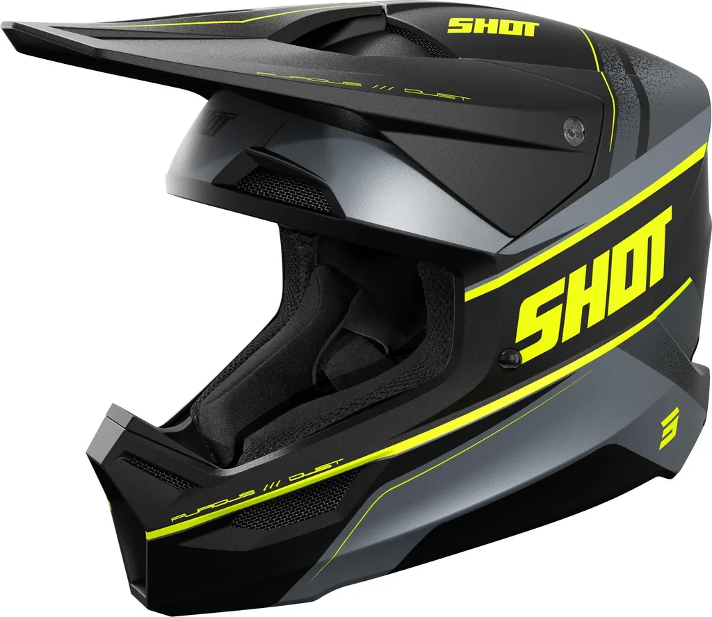 Casque Moto Tout-Terrain Shot Furious Dust Mips Jaune Mat pour Cross S