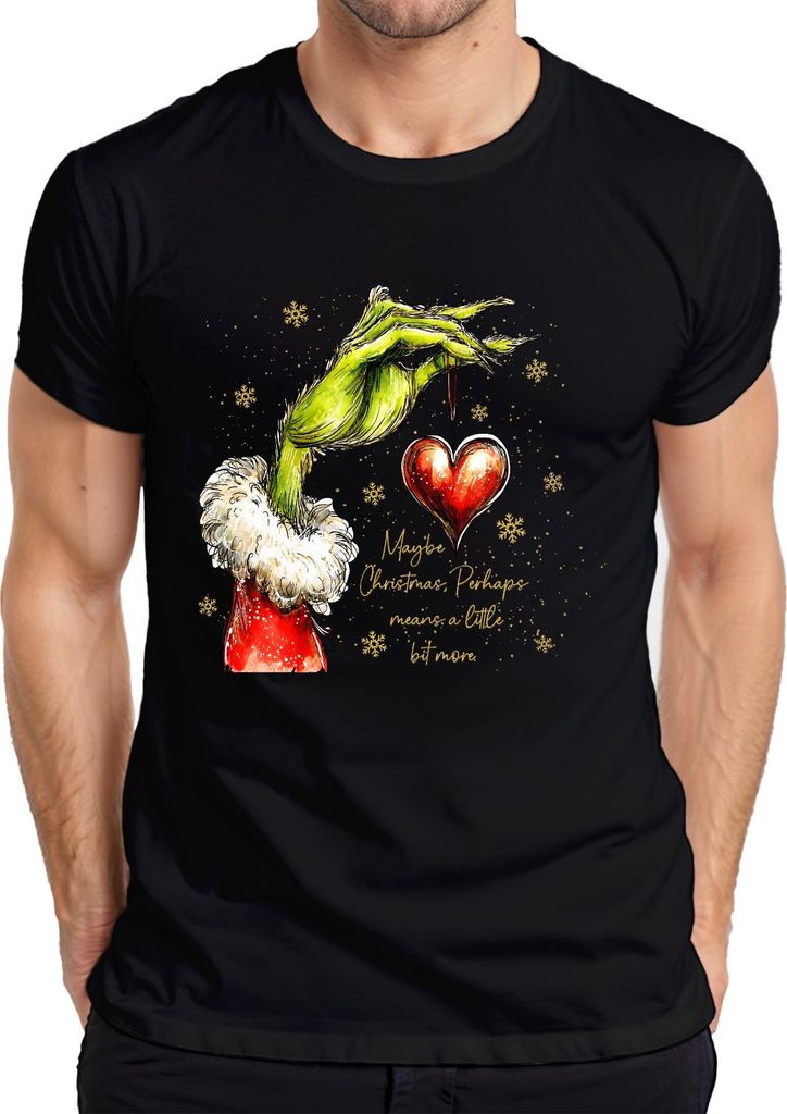 Grinch Heart Ornament Maybe Christmas means a little bit more Herren T-Shirt, Schwarz, 3XL