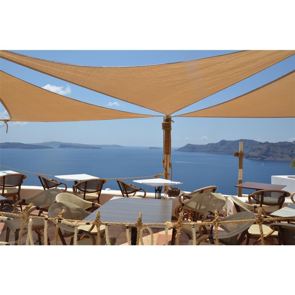 Sonnensegel Segeltuch Sonnenschutz UV-Schutz inkl. Befestigungsmaterial wasserdurchlässig : Sand : 3x4m