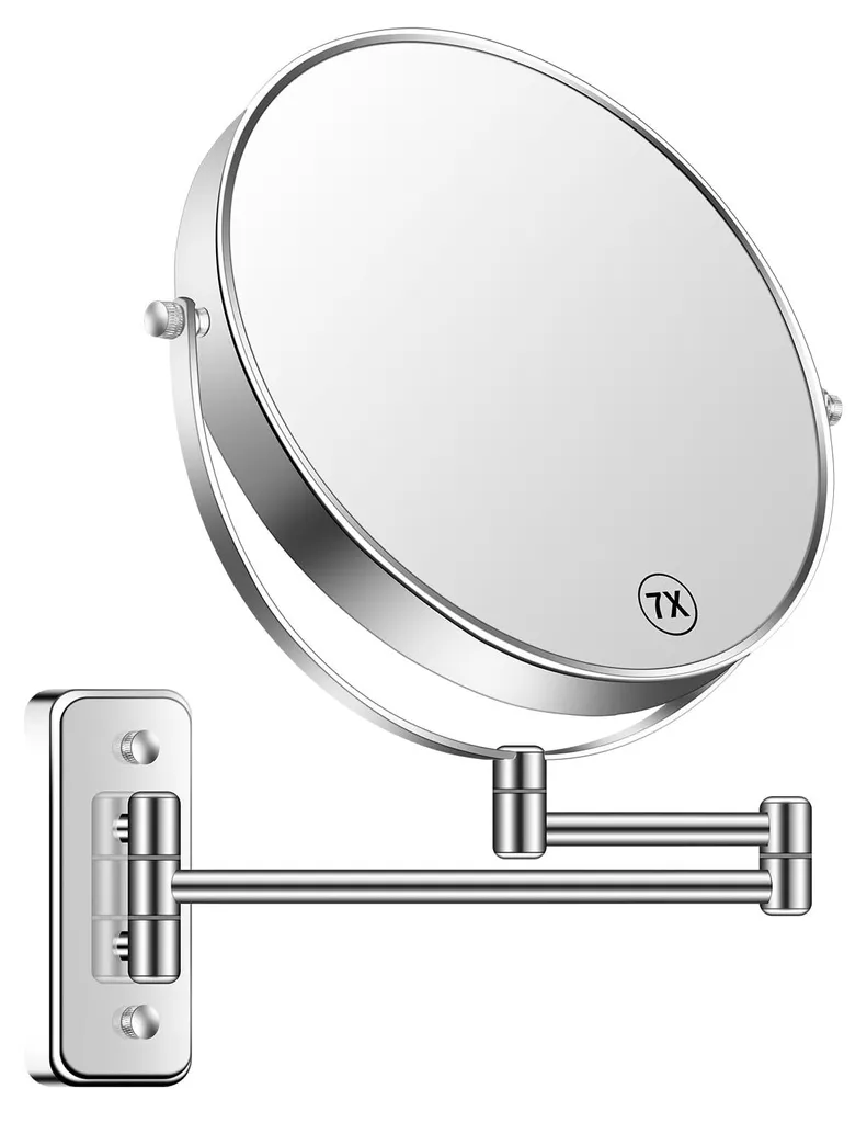 Miroir mural de rasage et maquillage orientable pour hommes et femmes