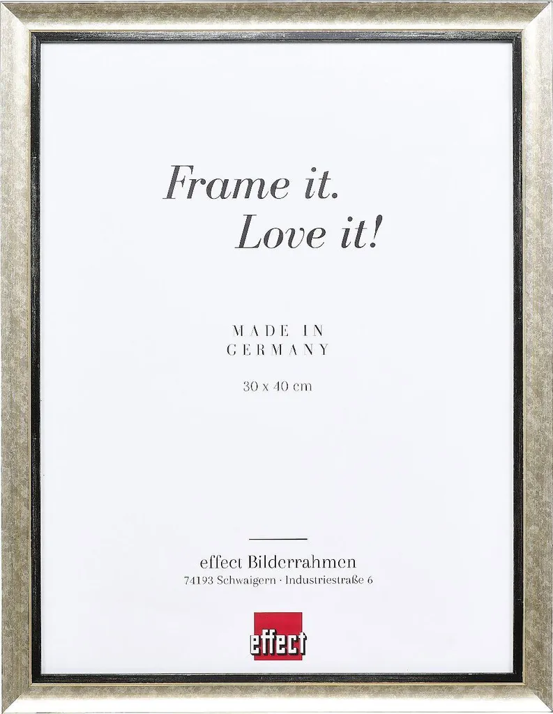 Cornice Argento 10,5x14,8 cm Legno Effect con Vetro Anti-Riflesso - 1