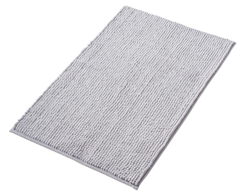Rutschfeste Badematte | Kombinierbar mit einem Badteppich-Set | Waschbarer Chenille-Badeteppich | Duschmatte für Dusche, Badewanne und WC | Grau ...