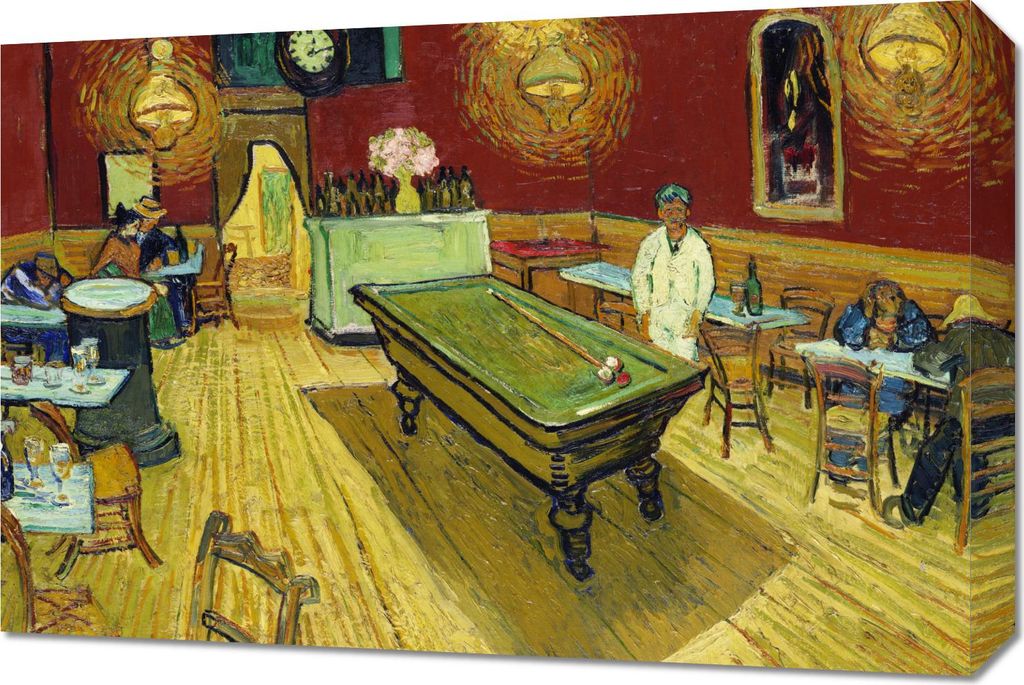 Bild 60x40cm Das Nachtcafé, Van Gogh Vintage für das Wohnzimmer