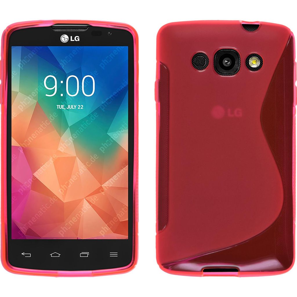 PhoneNatic Case kompatibel mit LG L60 - pink Silikon Hülle S-Style Cover