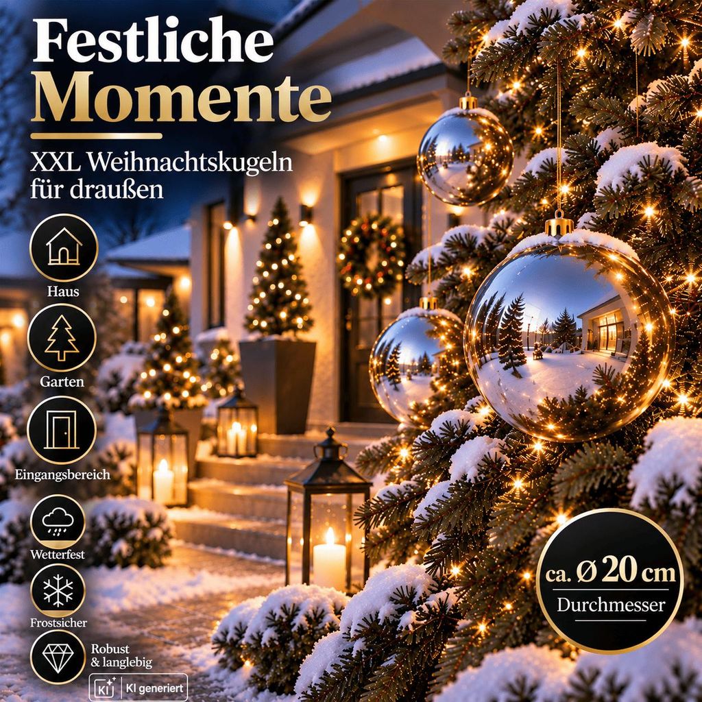 Weihnachtskugeln Outdoor XXL Christbaumkugeln für Draußen