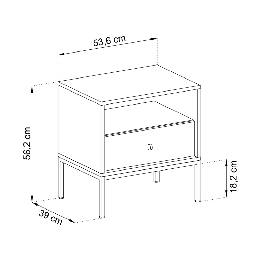 Table de nuit vintage beige Selsey Monne pour chambre à coucher épurée - 5