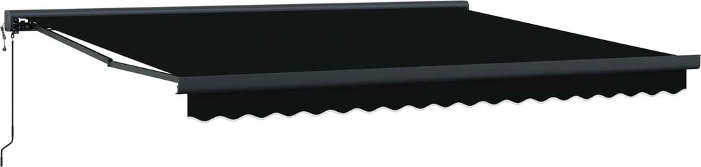 Markise Schwarz 400 x 300 cm Polyester und Aluminium