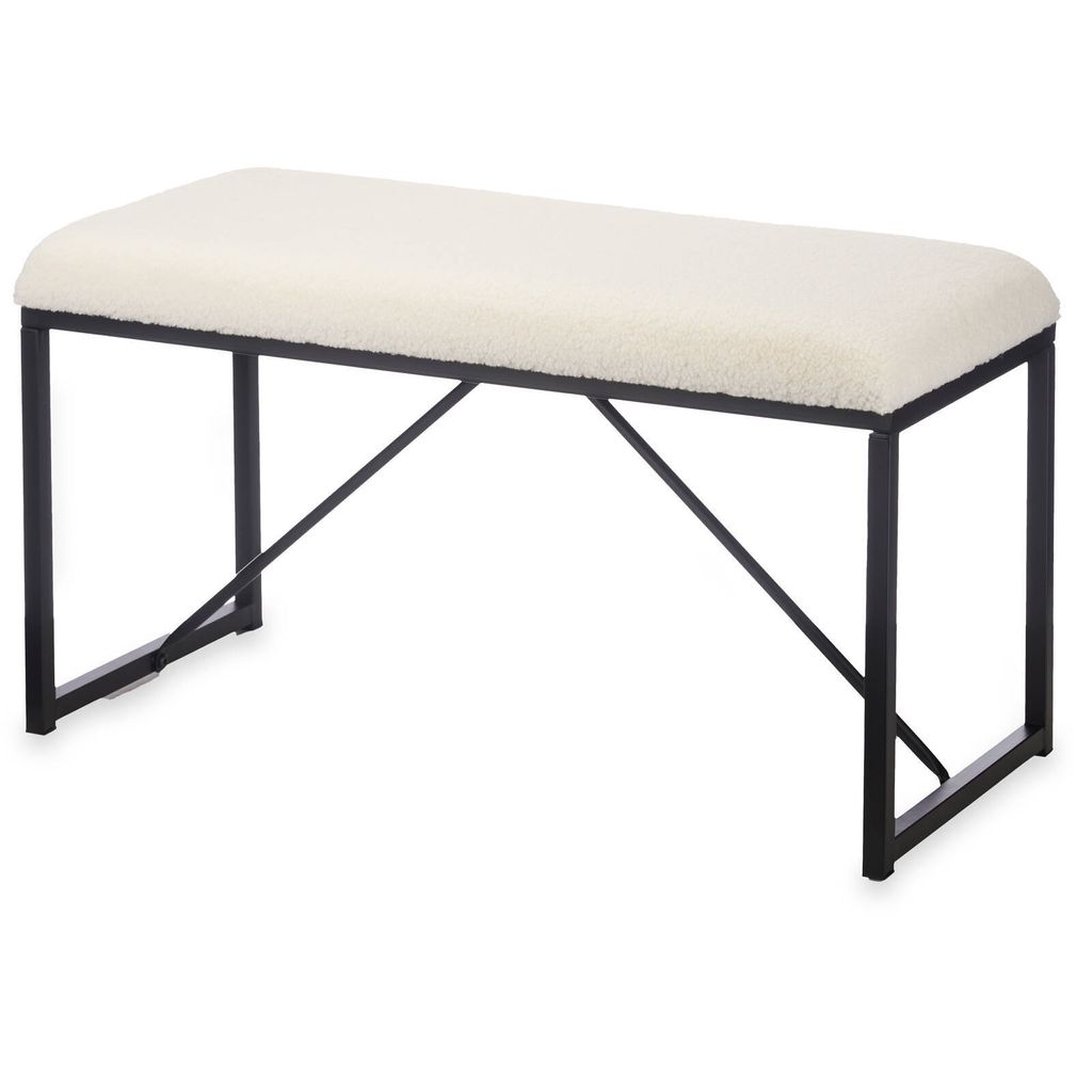 Ławeczka do przedpokoju tapicerowana baranek, 38 x 81 x 42 Zdjęcie produktu 