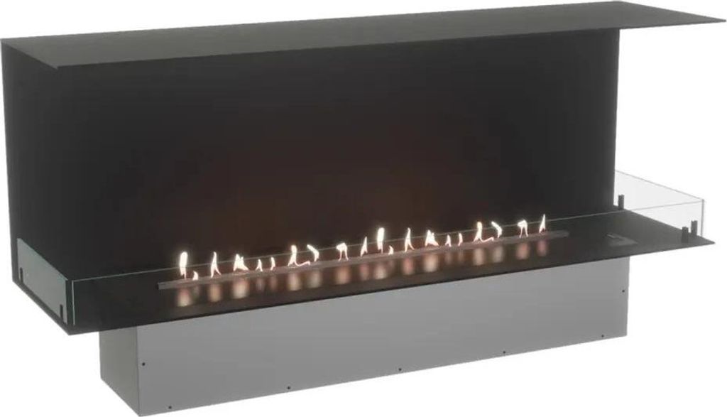Foco Three 1500, 3-seitiger Ethanol Einbaukamin, verschiedene Brenner wählbar, für Wohnwände geeignet, 3,3 kW 9,4 kW