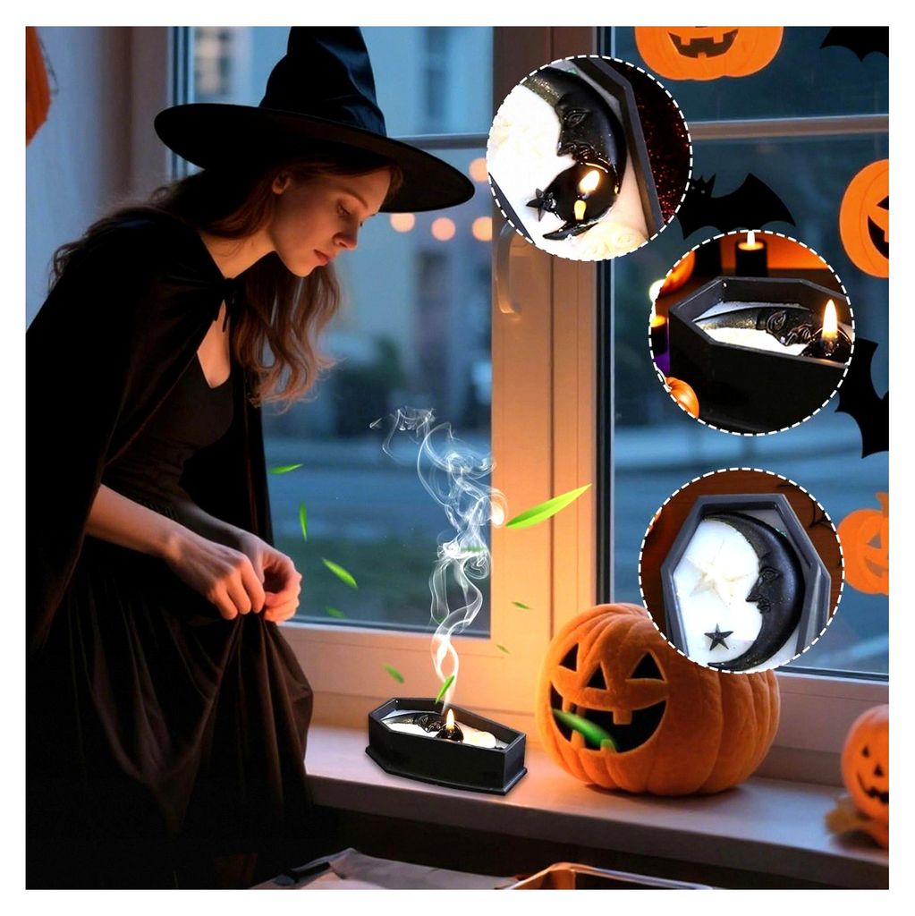 Duftkerzen | Kerzen in Gruftform - Tischdekoration für Halloween, Geburtstage und Zuhause