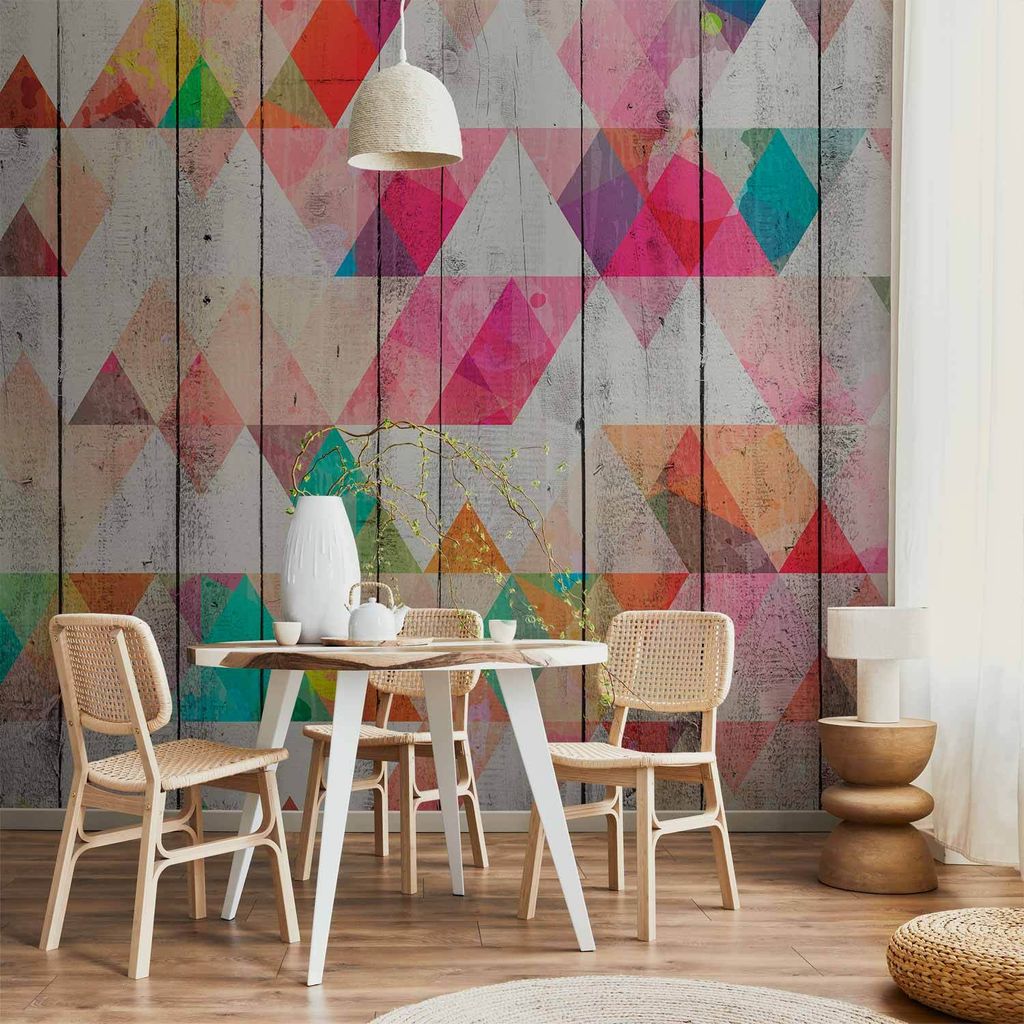 Vlies Fototapete - Rainbow Triangles 100x70 cm Muster f-B-0144-a-a