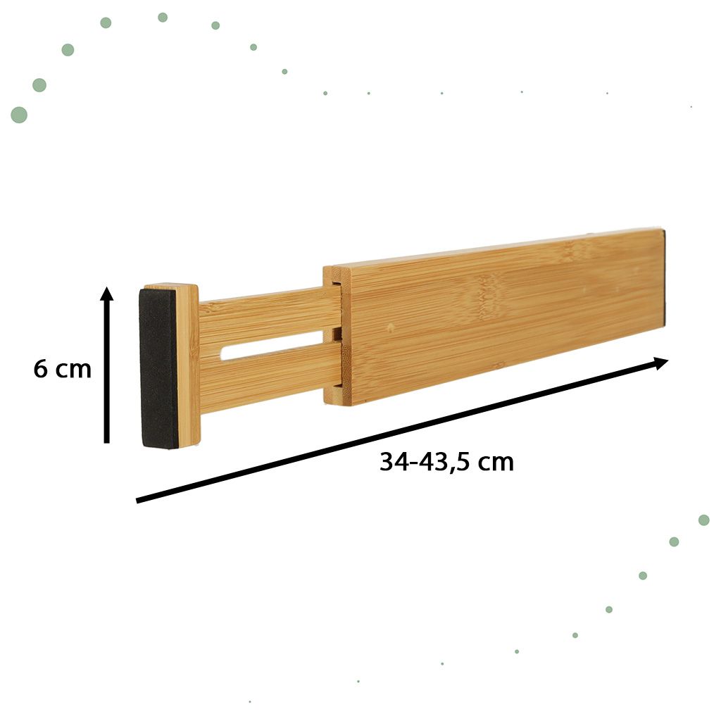 Organizér do zásuvky nastavitelný bambusový oddělovač Obrázek produktu 2
