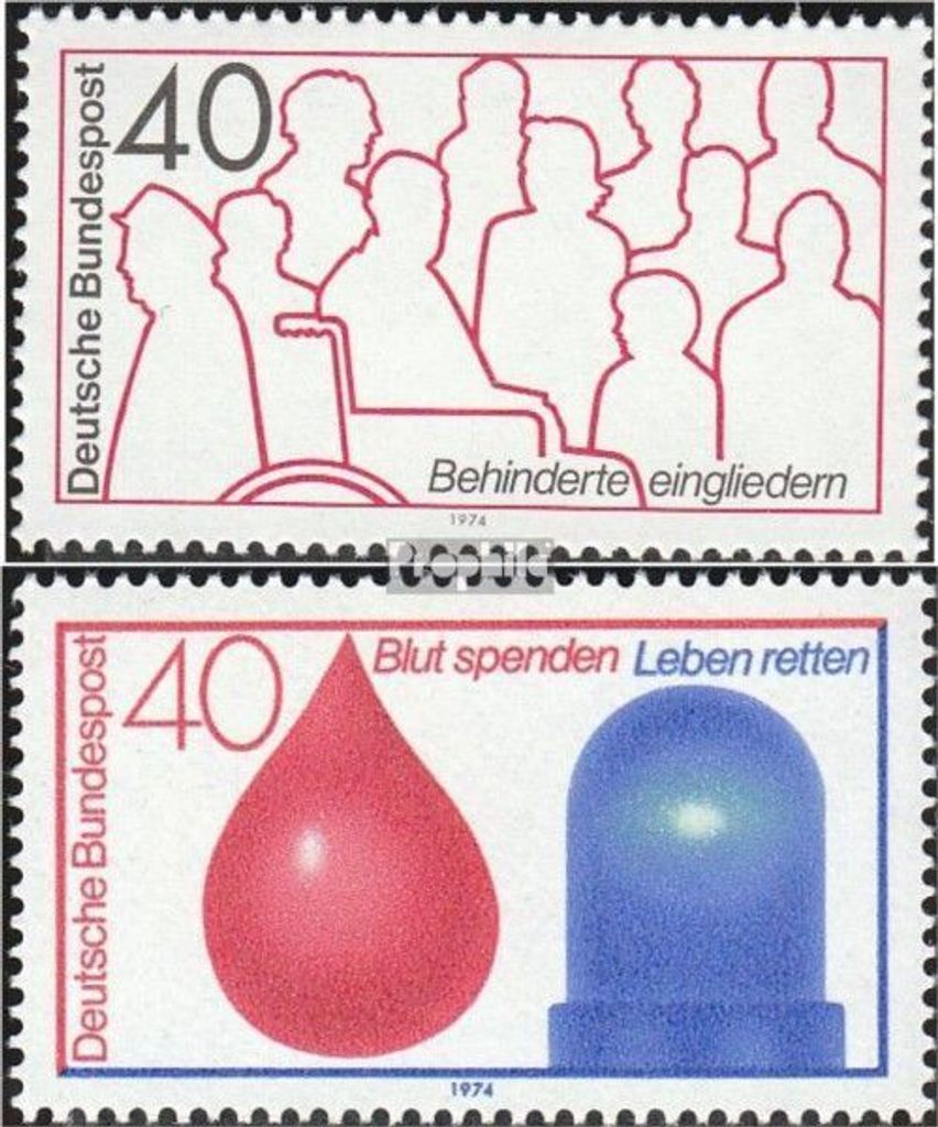 Briefmarken BRD (BR.Deutschland) 1974 Mi 796,797 (kompl.Ausgaben) postfrisch Rehabilitation Behinderter