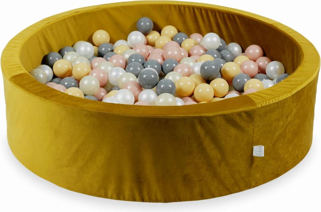 Bällebad 400 Teile 110x30 Samtgold: Beige, Roségold, Hellgold, Perle, Grau
