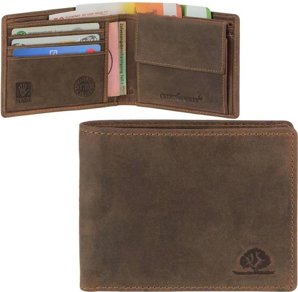 Greenburry Geldbörse VINTAGE RFID Herren braun Leder Produktbild 
