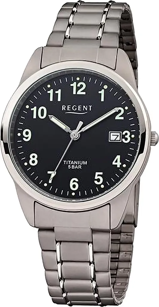 Montre Homme Quartz en Titane Regent : Un Garde-Temps Gris Argent