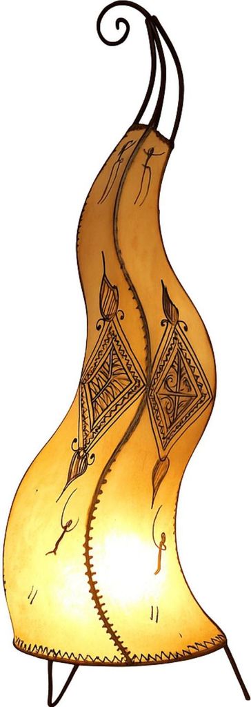 Orientalische Stehlampe Mogador Natur 90cm Lederlampe Hennalampe Lampe | Marokkanische Große Stehlampen aus Metall, Lampenschirm aus Leder | Orien...