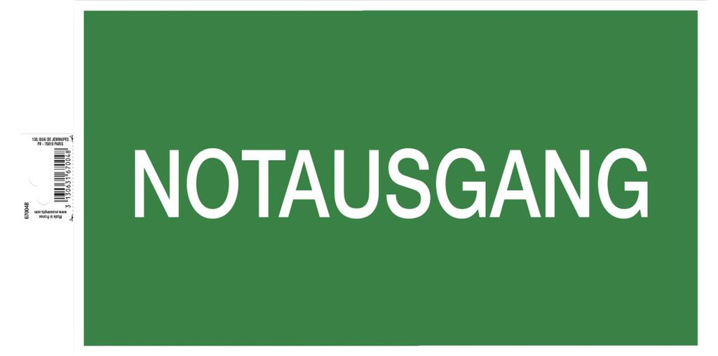 Exacompta Hinweisschild selbstklebend, Notausgang, 35 cm - Produktbild 