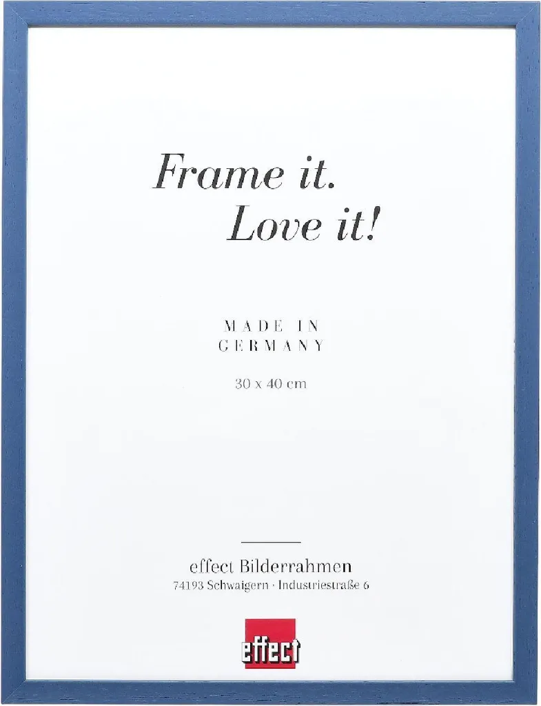 Cornice Quadrata 20x20 Blu | Legno Profilo 35mm Vetro No Reflex