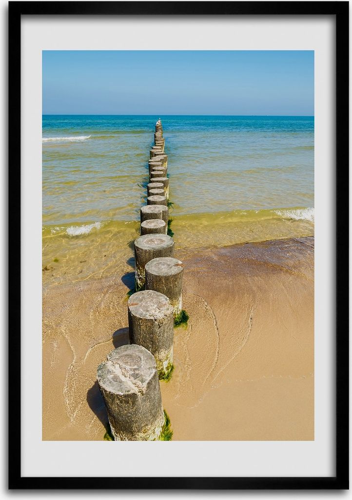 Bild - Bilderrahmen - 50 cm x 70 cm - MDF - Rahmen - Wandkunst Wellenbrecher