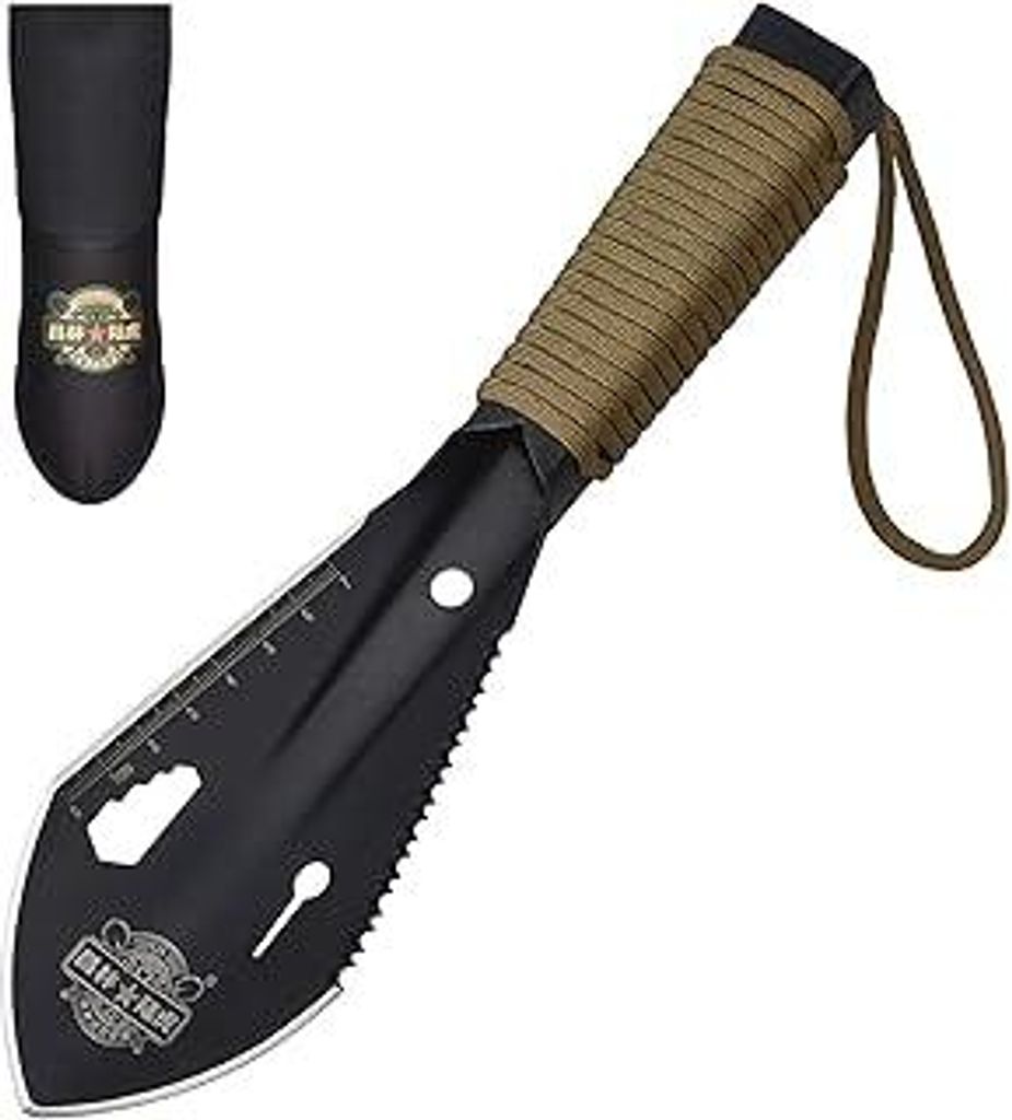 Ultraleichte Backpacking Schaufel Campingschaufel Mini Garten Schaufel Hiking Schaufel Camping-Multitool mit Tragetasche zum Wandern, Graben, Garte...
