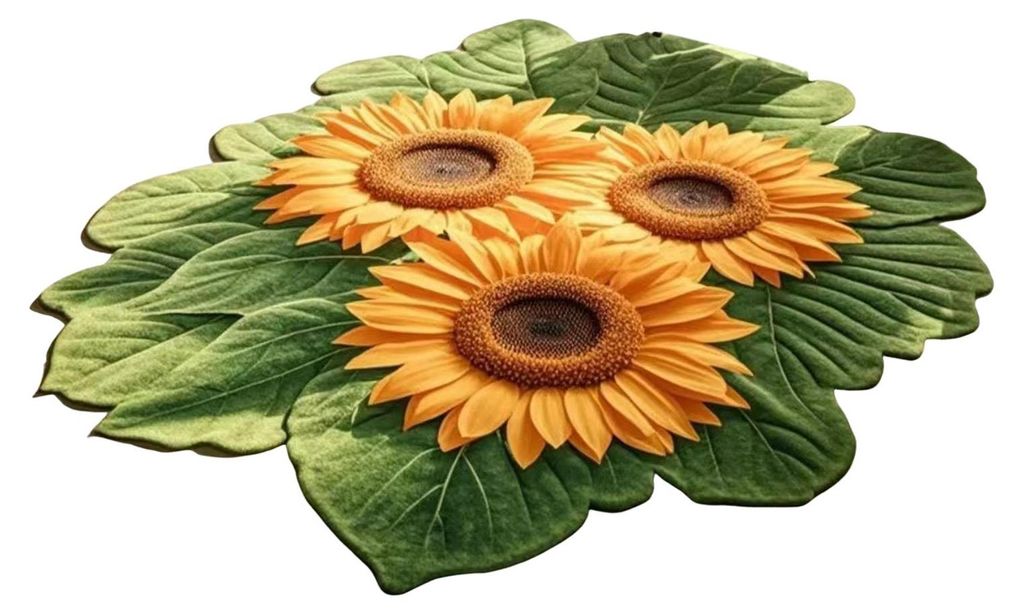 Sonnenblumen-Fußmatte, rutschfest, Wohnzimmerteppich, Landhaus-Teppich, dekorativer Blumenteppich für Schlafzimmer, Spielzimmer, Badezimmer