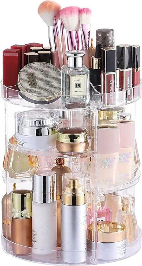 Rangement maquillage 360 degrés en acrylique transparent ultra robuste